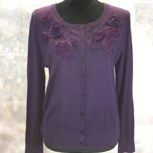 Banana Republic Cardigan Dark Purple/Eggplant